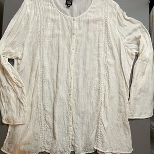 Eileen Fisher, size 3X, White Button-Up Women's Top